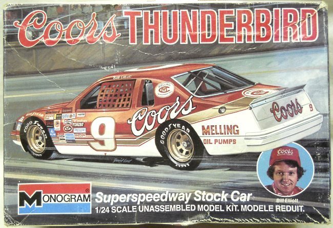 Monogram 1/24 Coors Thunderbird Bill Elliot Stock Car, 2244 plastic model kit